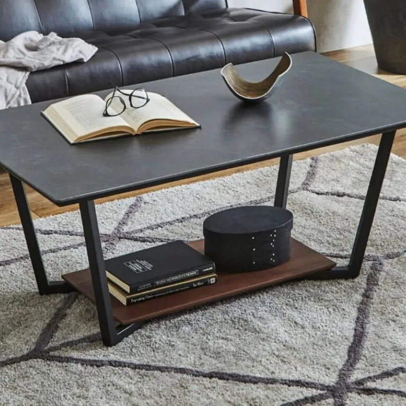 高機能のセラミックを使用したおしゃれなデザインのリビングテーブル「Basil(バジル)」(CT1018B)の収納