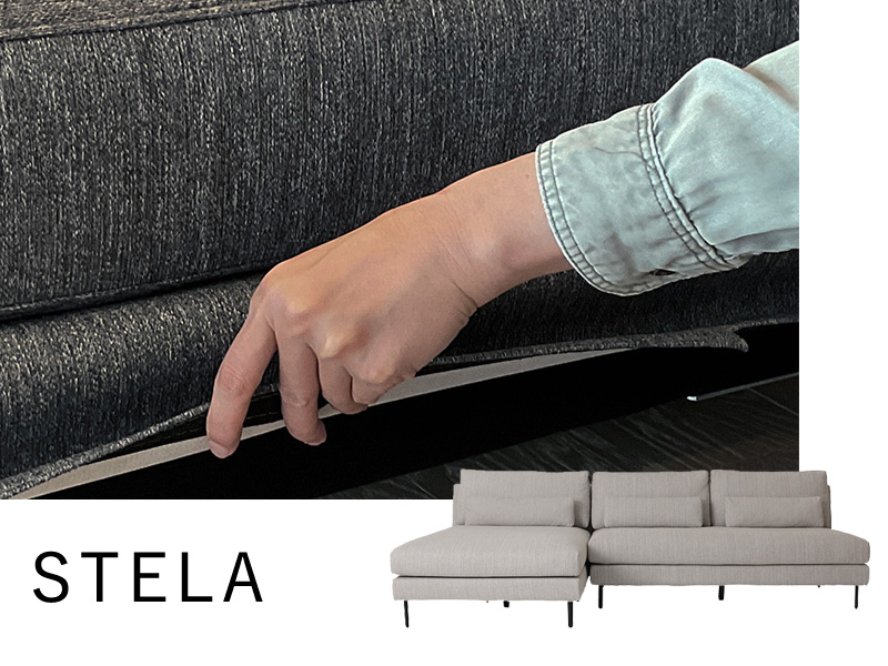 STELA[VSL11061＋VSL11062]カウチソファー用替えカバー/幅255(160+95)cm