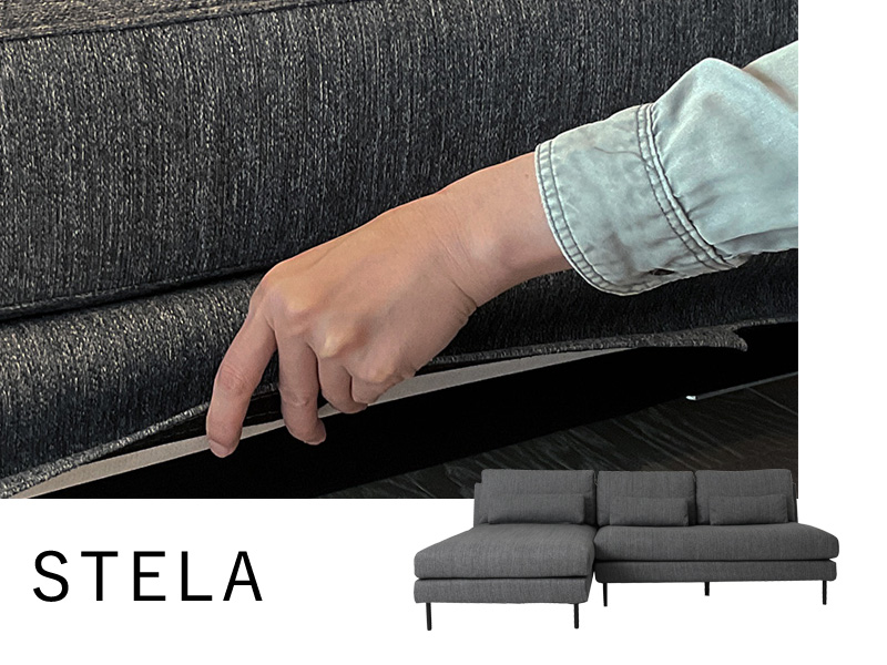 STELA[VSL11063＋VSL11064]カウチソファー用替えカバー/幅225(140+85)cm