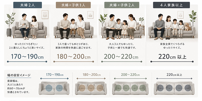 家族構成別のおすすめサイズ