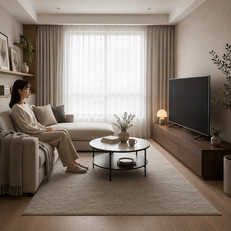 テレビサイズだけでなく「実際に座る位置」から測る