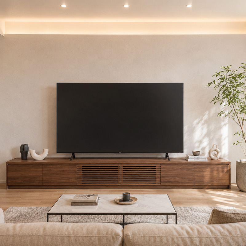 テレビはソファの正面に配置するのが基本